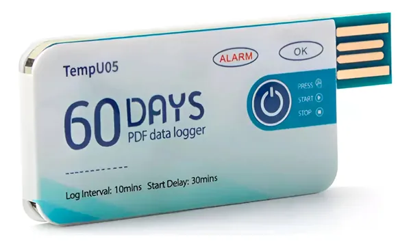Registrador Temperatura Desechable Tempu Datalogger 60 Días