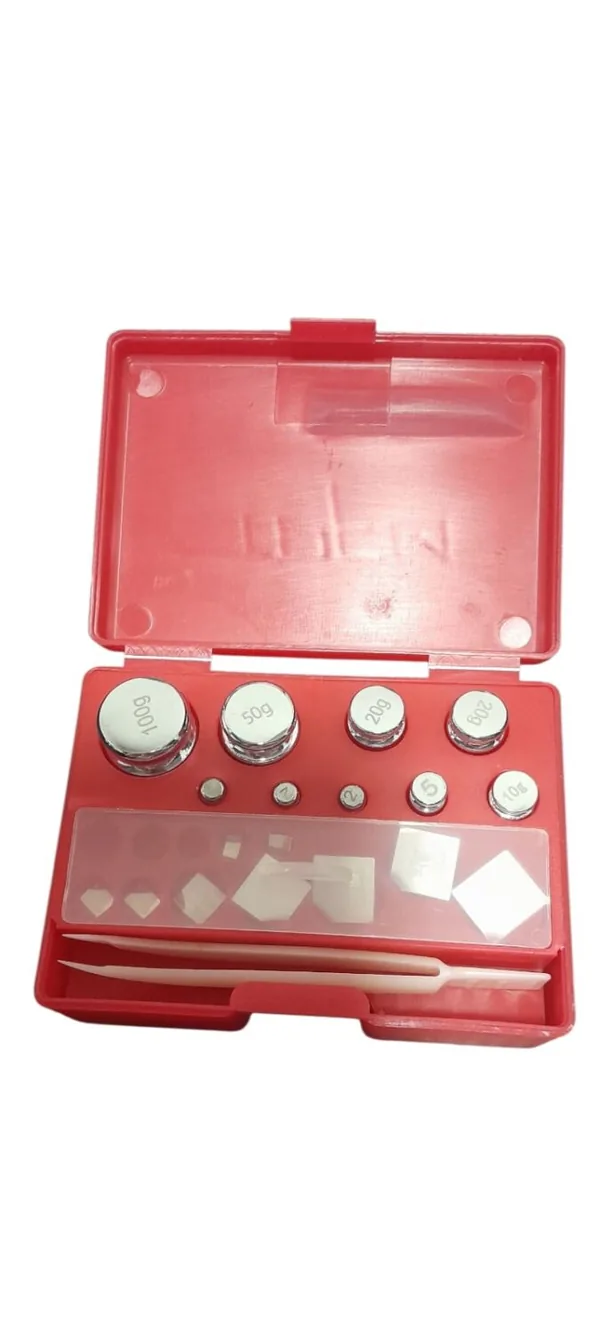 Set de Masas Cromadas 10 mg a 100 g Clase M1 (17 Masas)